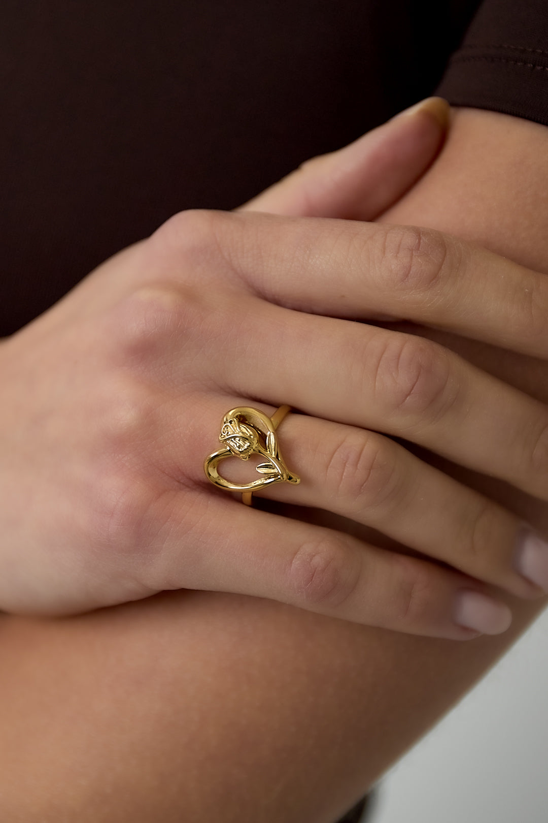 Stainless Steel Statement Rings Heart Sweet Daily Romantic Series Women's jewelry