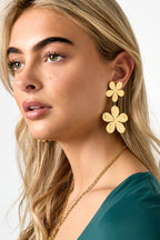 Stainless Steel Drop Earrings Flower Casual Daily Simple Series Women's jewelry