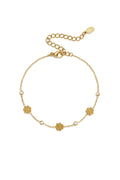14K Gold Plated Stainless Steel Charm Bracelets Flower Simple Daily Simple Series Women's jewelry