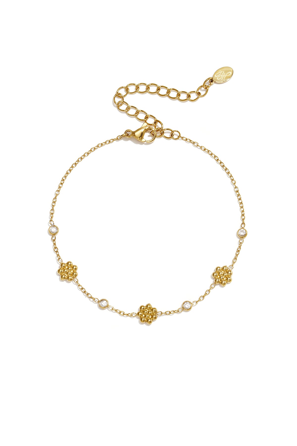 14K Gold Plated Stainless Steel Charm Bracelets Flower Simple Daily Simple Series Women's jewelry
