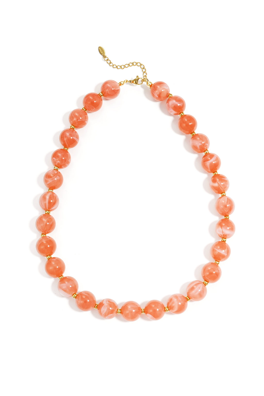 Bead necklace with gold beads in between 13.5mm