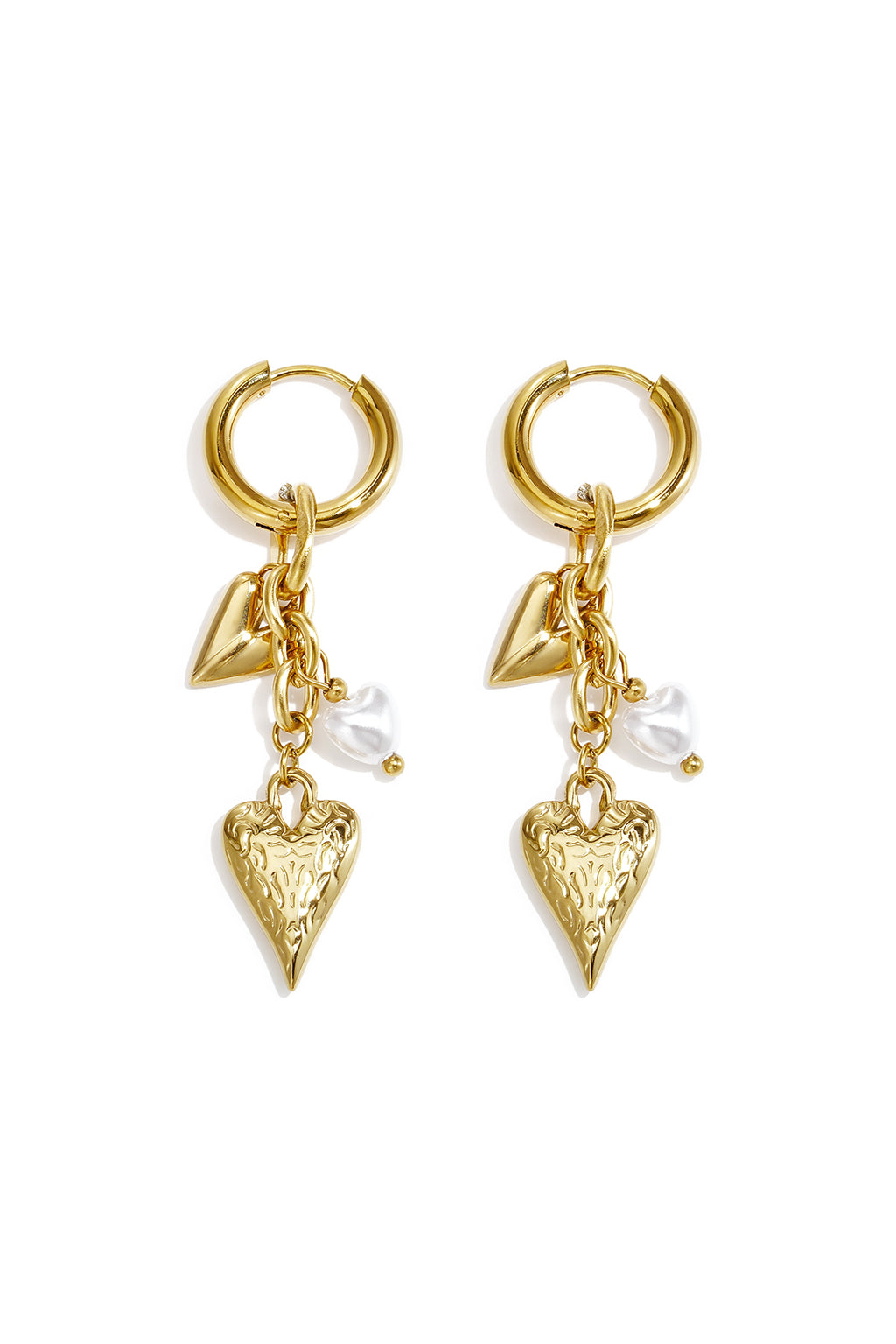 Stainless Steel Dangle Earrings Heart Simple Daily Simple Series Women's jewelry