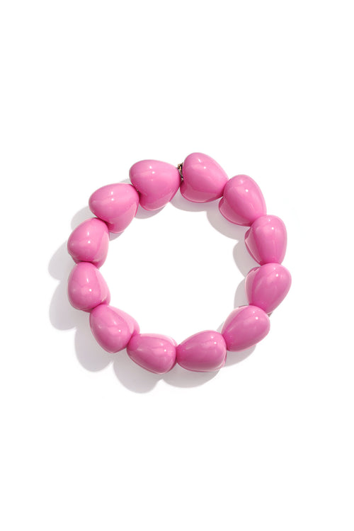 Bracelet with chunky heart beads