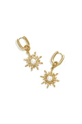 Squoval earrings with boho sun charm