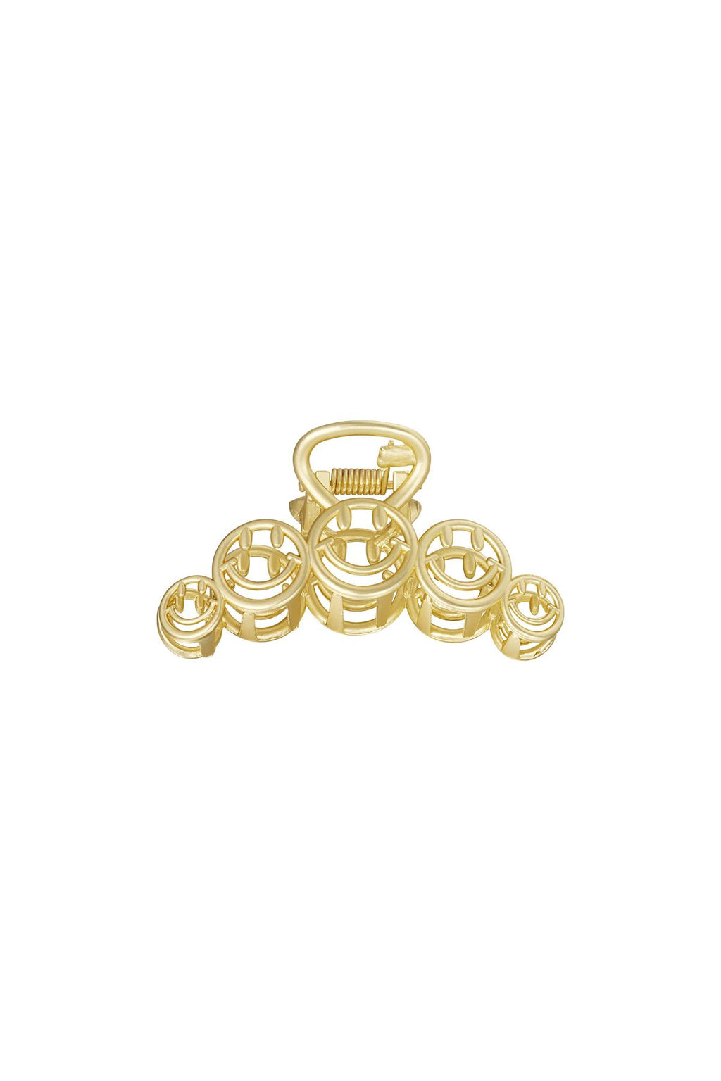 big metal hairclip smiley vintage 