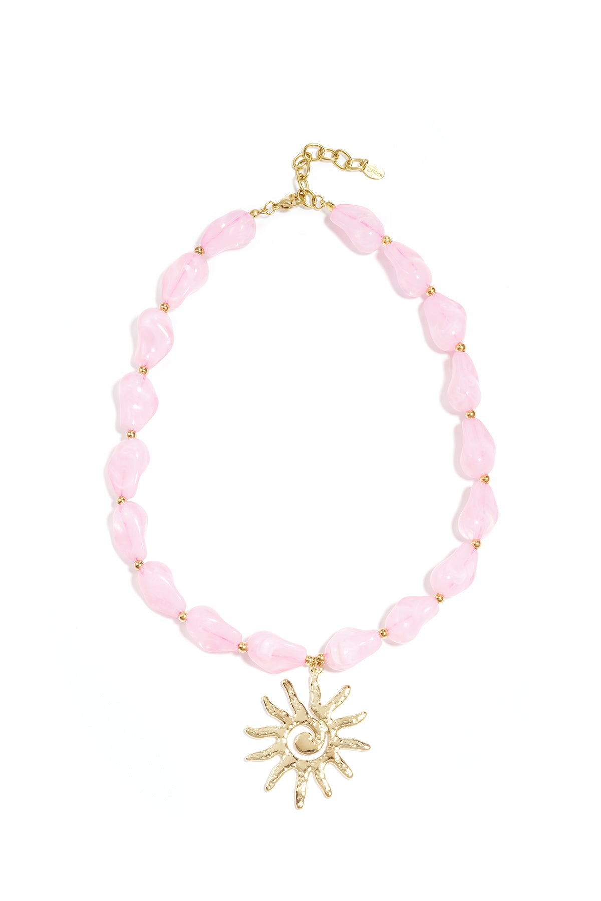 Bead necklace with sun charm