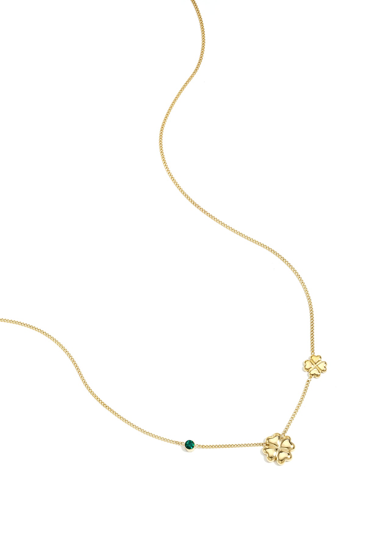 Necklace with clovers and colored stones