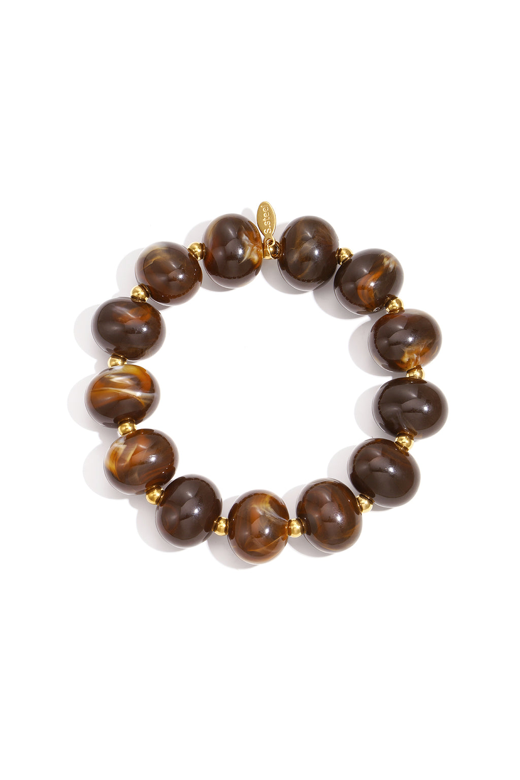 Elastic beaded bracelet with large beads