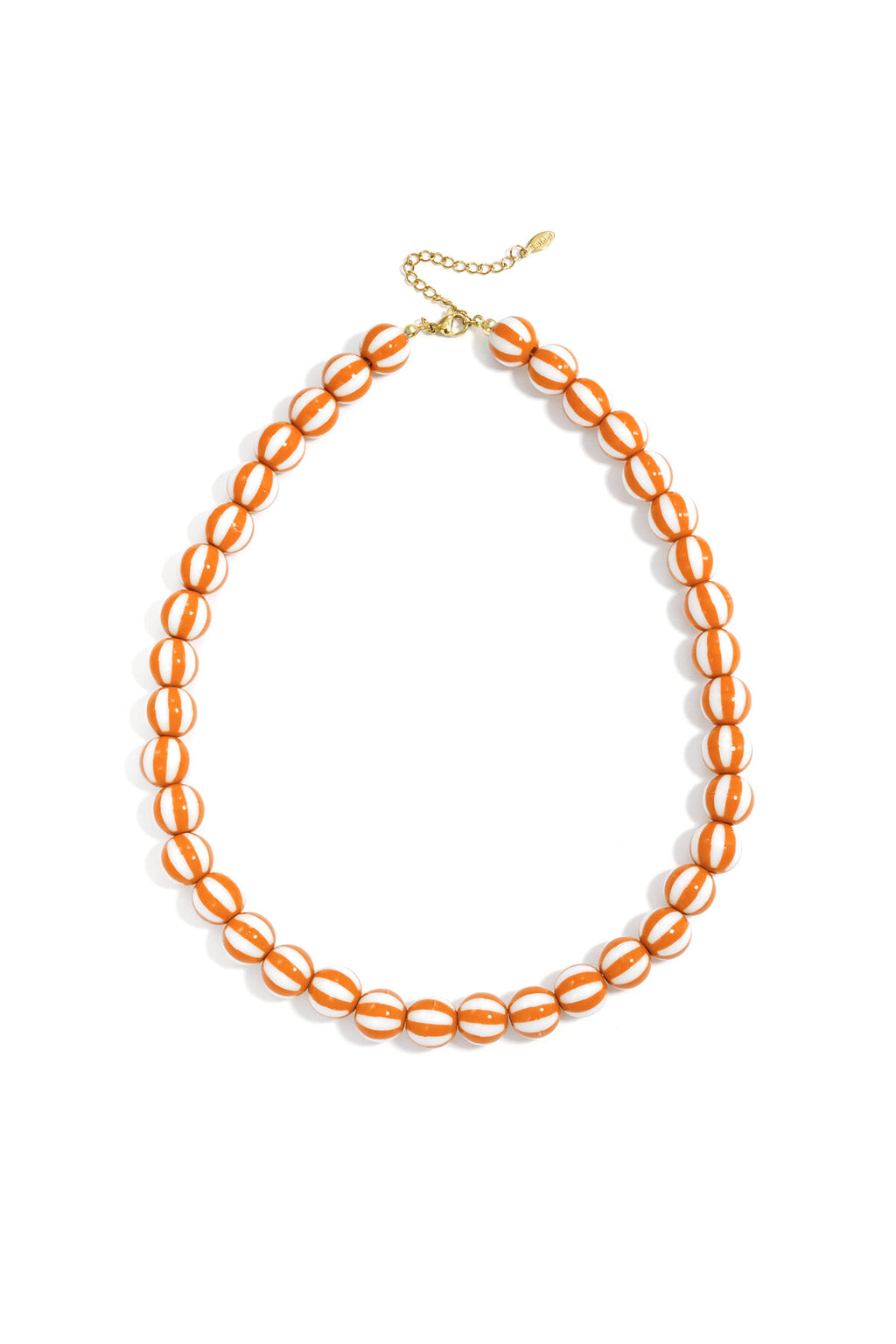 Bead necklace with striped beads