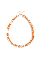 Bead necklace with striped beads