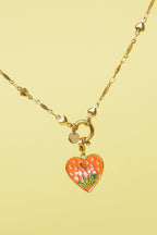 Jewelry charm heart with tulips DIY