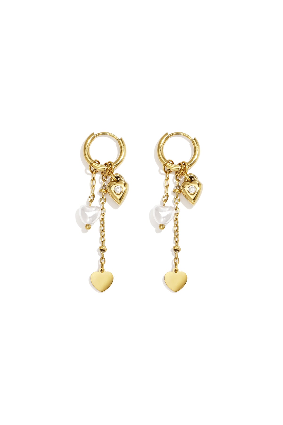 Stainless Steel Dangle Earrings Heart Simple Daily Simple Series Women's jewelry