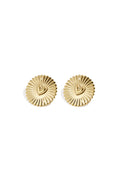 Statement earrings sparkling coin with heart