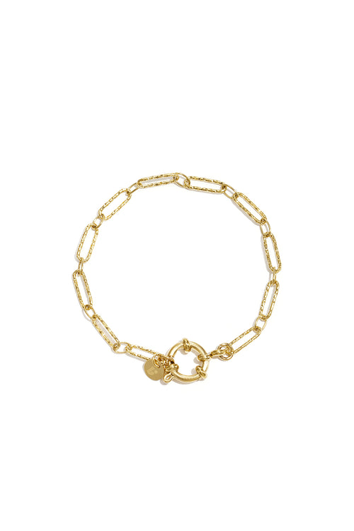 Bracelet with front clasp and alternating links
