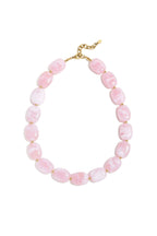 Necklace with squoval beads