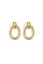 Statement earrings with detailed oval pendant