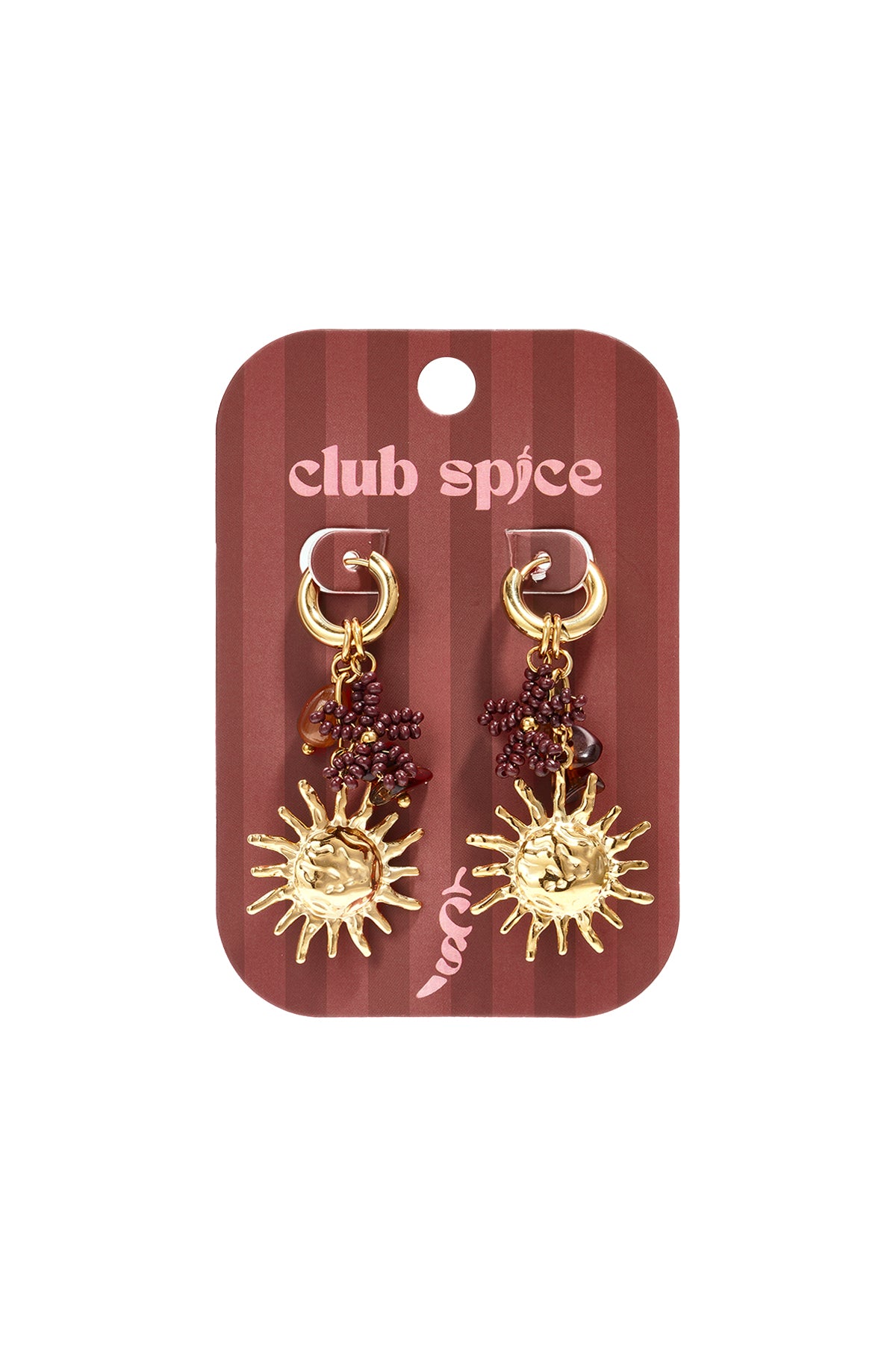 Stainless Steel Beads Earrings Sun Simple Daily Simple Series Women's jewelry