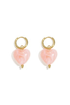 Earrings with heart-shaped beads
