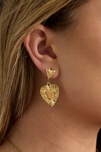 Stainless Steel Drop Earrings Heart Simple Daily Simple Series Women's jewelry
