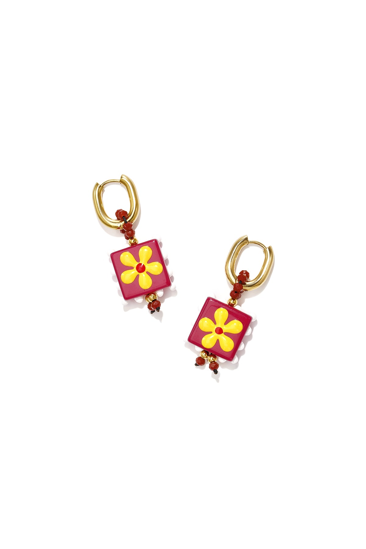 Stainless Steel Beads Earrings Flower Cute Daily Simple Series Women's jewelry