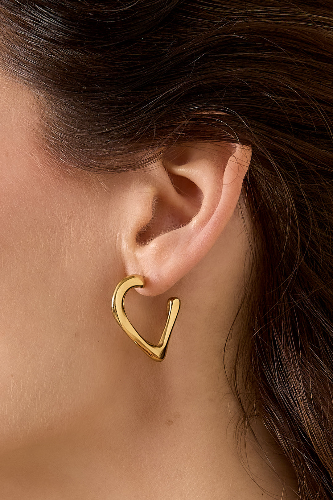 Hoop Earrings Heart Simple Daily Simple Series Women's jewelry