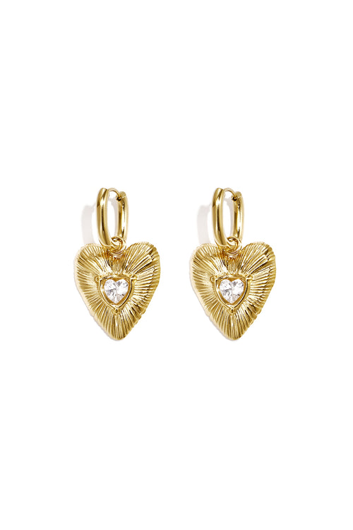 14K Gold Plated Stainless Steel Drop Earrings Heart Simple Daily Simple Series Women's jewelry