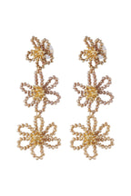 Flower party statement earrings - orange/purple