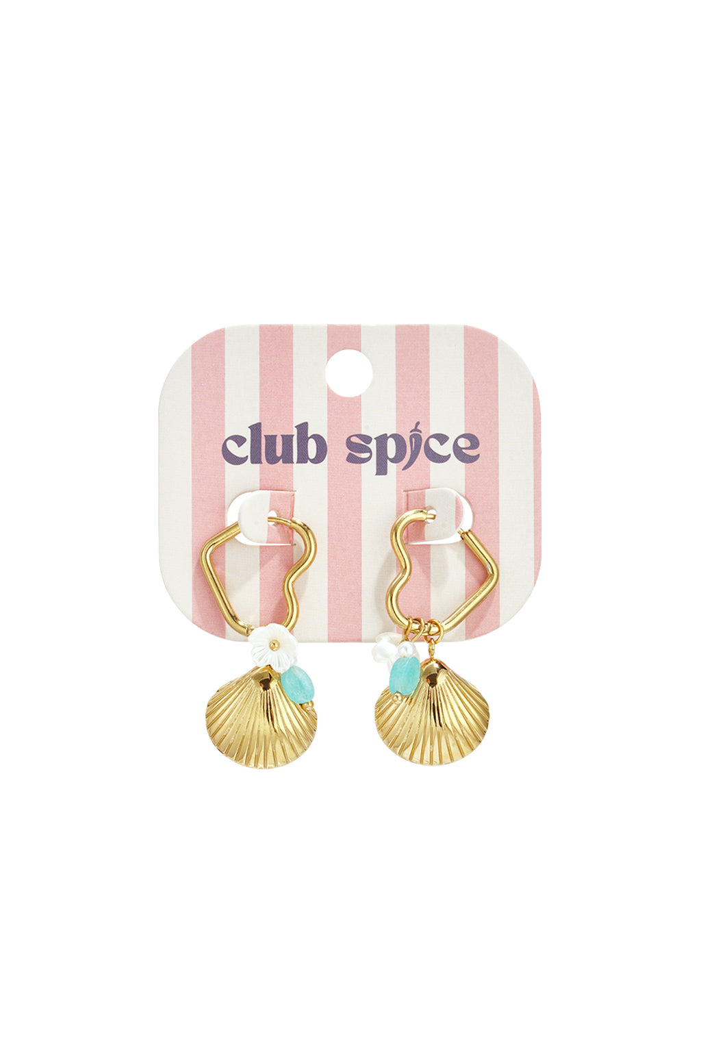 Heart-shaped hoop earrings with charms