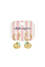 Heart-shaped hoop earrings with charms