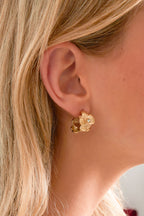 Stainless Steel Hoop Earrings Flower Casual Daily Simple Series Women's jewelry