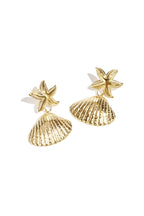 Earrings with starfish and shell
