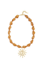 Bead necklace with sun charm