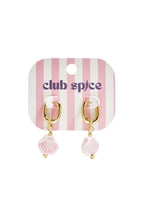 Squoval earrings with dangling shell