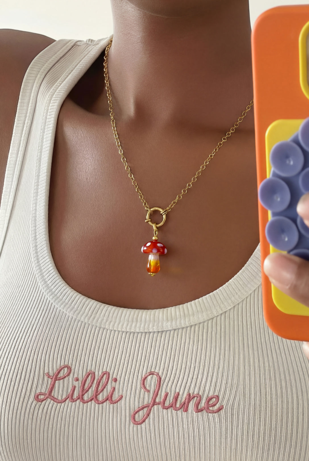 Red mushroom jewelry charm DIY