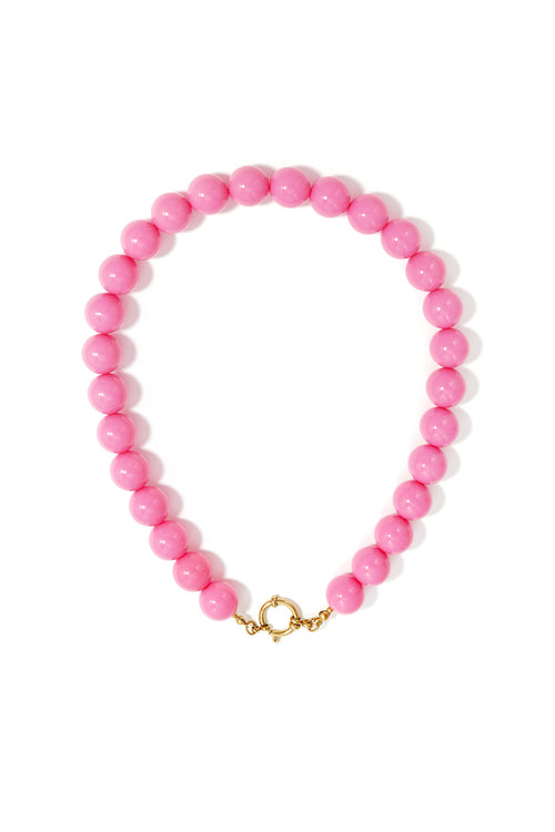 Necklace with large beads and front closure-15mm