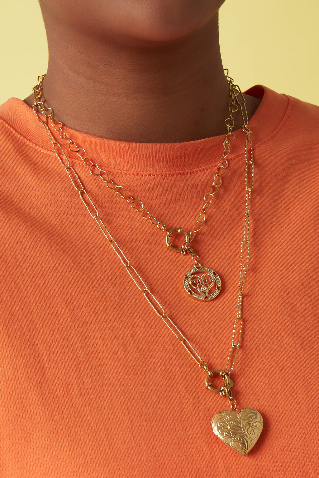 2-in-1 necklace bracelet with heart-shaped links