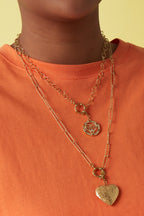 2-in-1 necklace bracelet with heart-shaped links