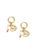 Earrings with beads and heart charm