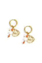 Earrings with beads and heart charm