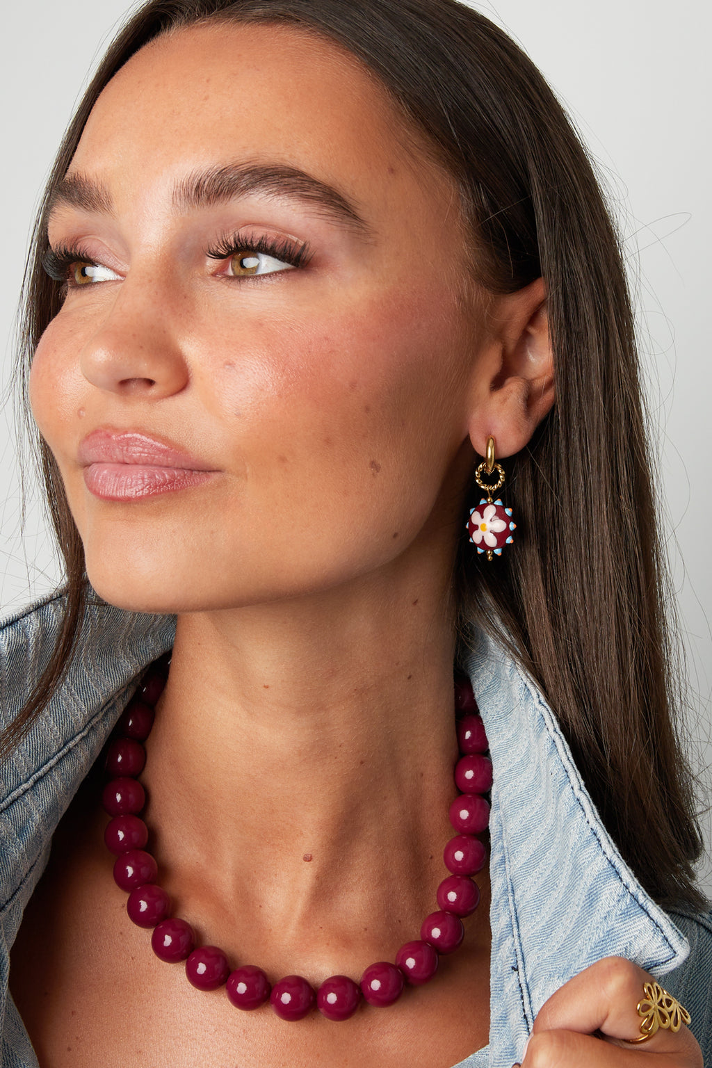 Stainless Steel Drop Earrings Flower Simple Daily Simple Series Women's jewelry