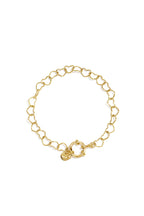 Bracelet with front clasp and heart-shaped links