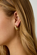 Stainless Steel Hoop Earrings rectangle Casual Daily Simple Series Women's jewelry