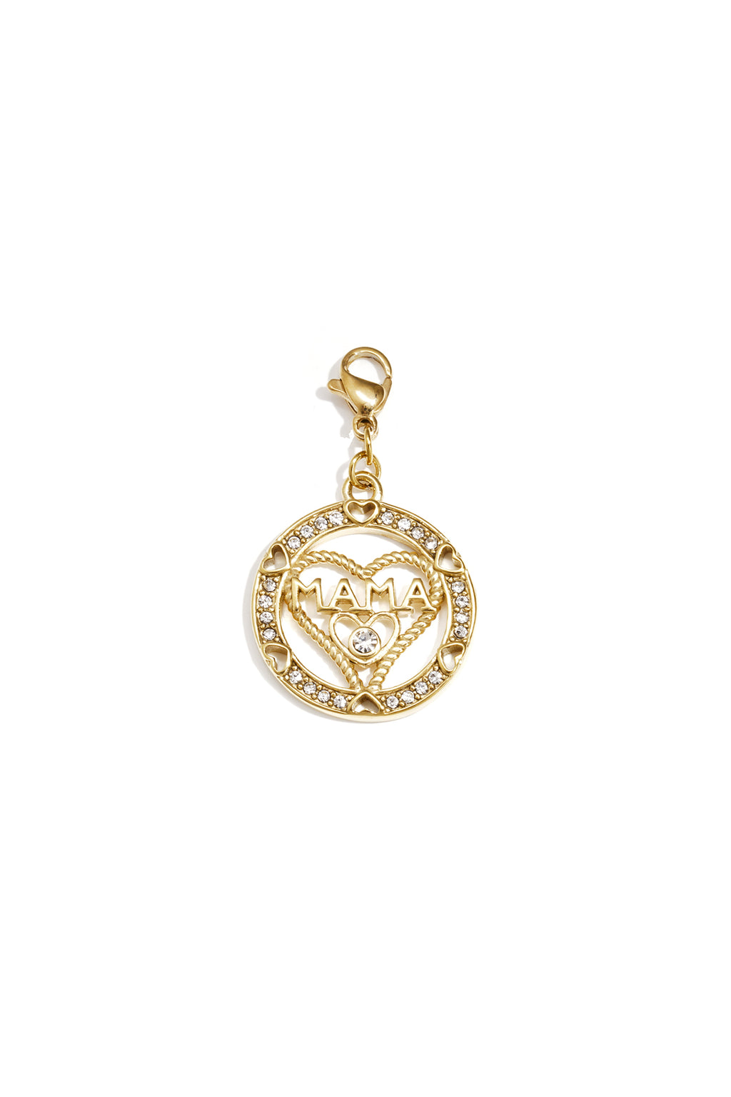Jewelry charm mom in heart with rhinestones DIY