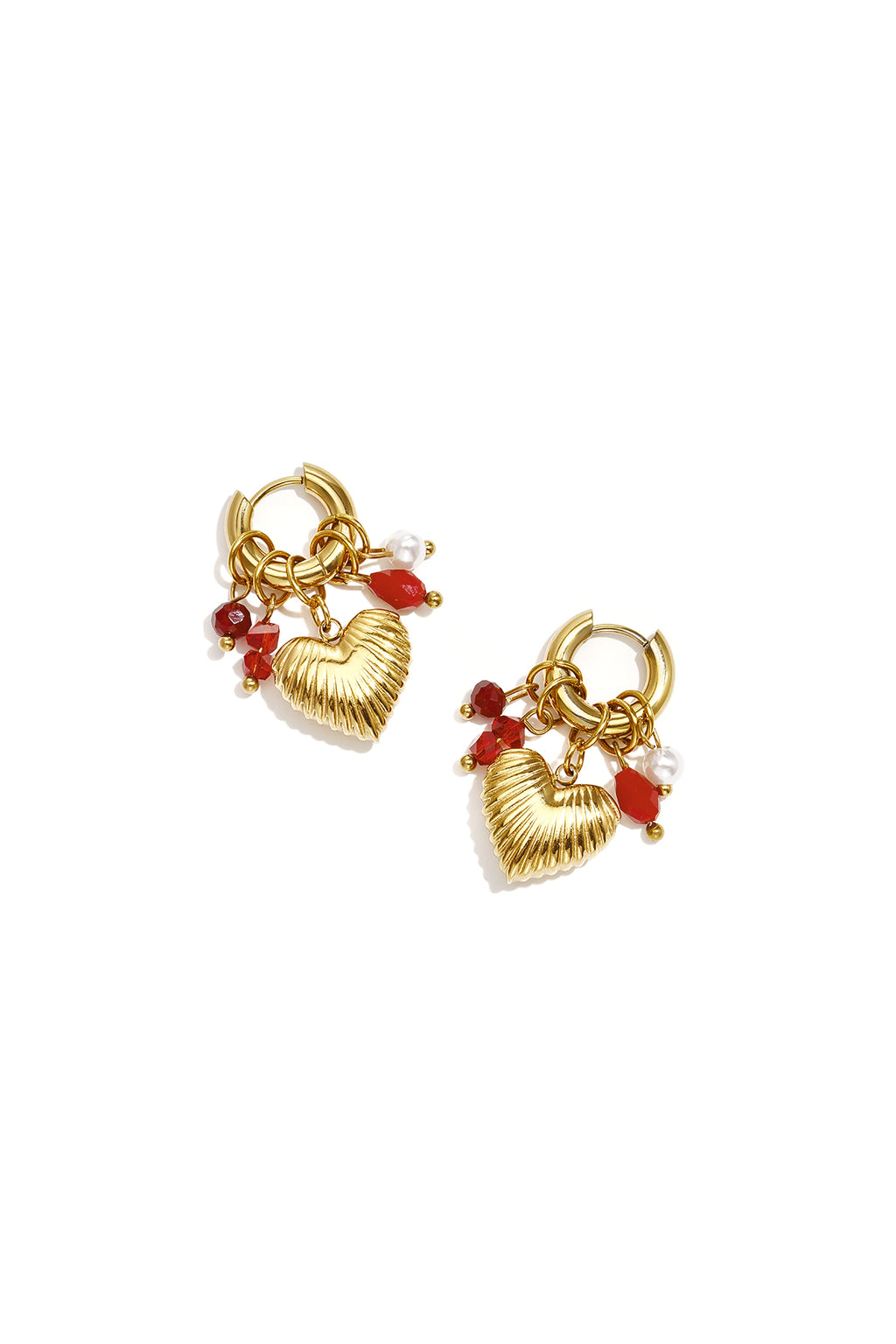 Stainless Steel Beads Earrings Heart Simple Daily Simple Series Women's jewelry