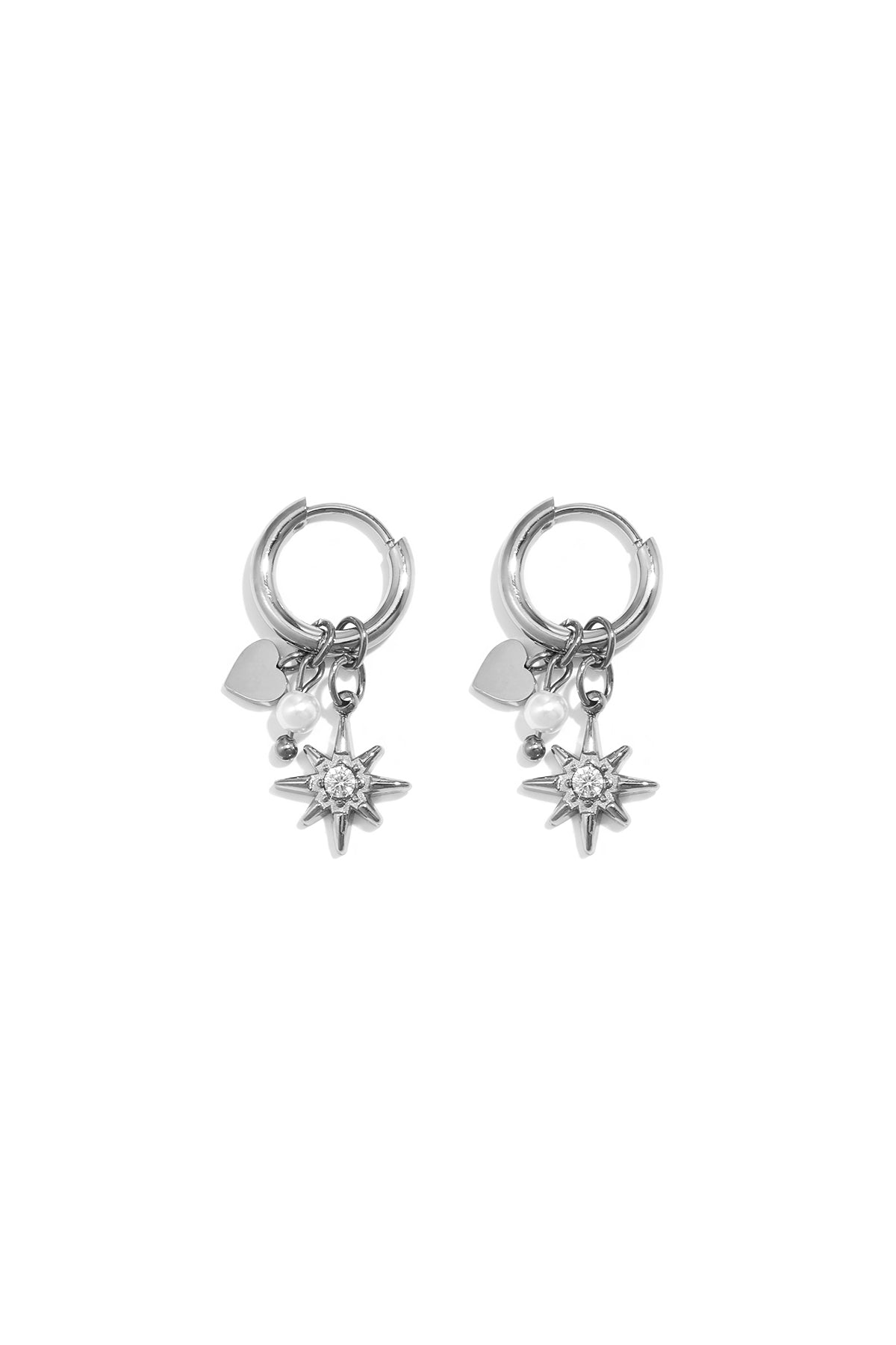 Stainless Steel Drop Earrings Heart Simple Daily Simple Series Women's jewelry