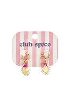 Earrings with sun charm and beads