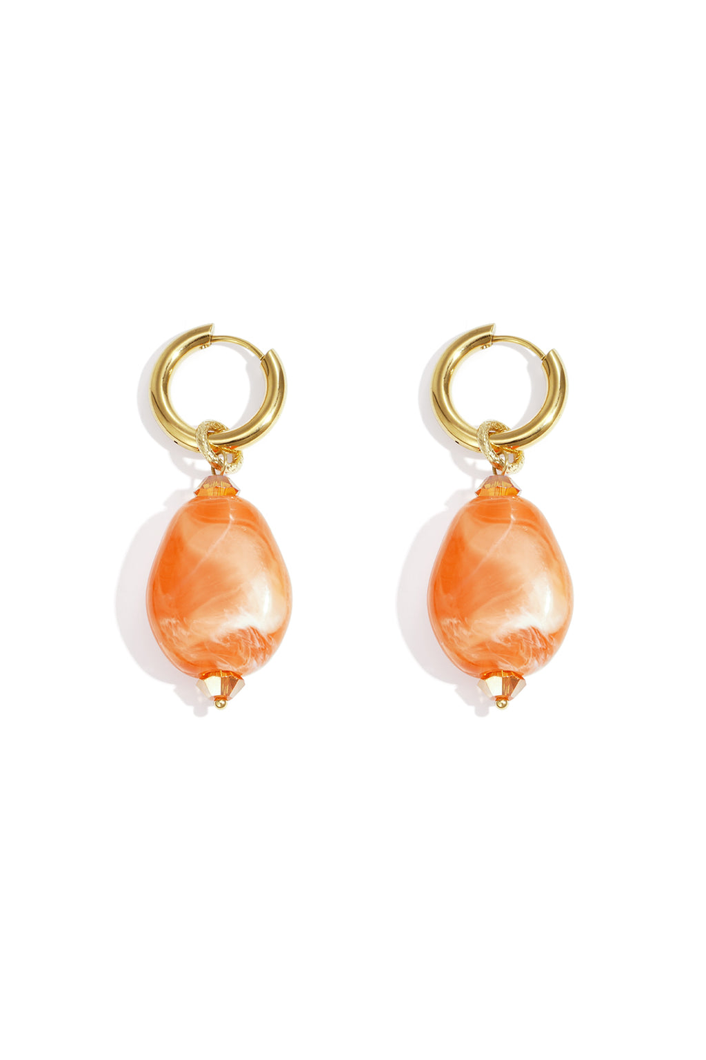 Earrings with asymmetrical bead