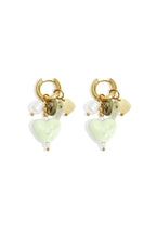 Earrings with beads and heart charms