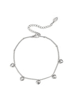 Bracelet with small dangling hearts