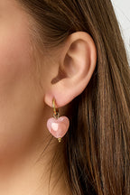 Earrings with heart-shaped beads